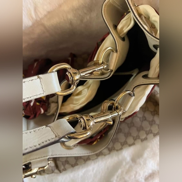 Authentic Gucci Positano Large canvas scarf tote bag - Picture 12 of 16